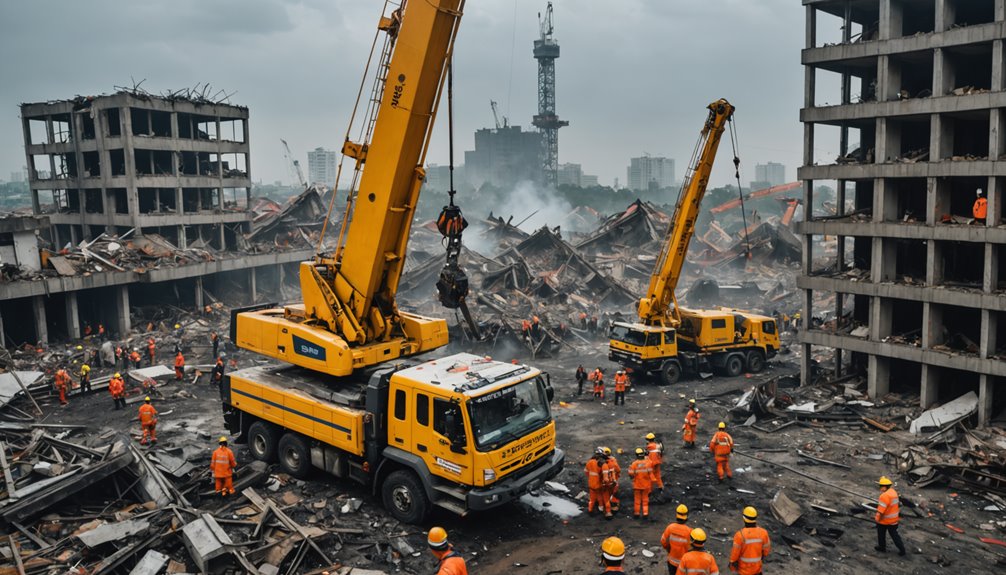 evacuation of collapsed tower