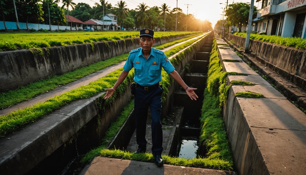 Momen Ketika Seorang Petugas Parkir Menghilang Secara Misterius Setelah Terpeleset ke Dalam Saluran Air di Jl Cendrawasih, Makassar