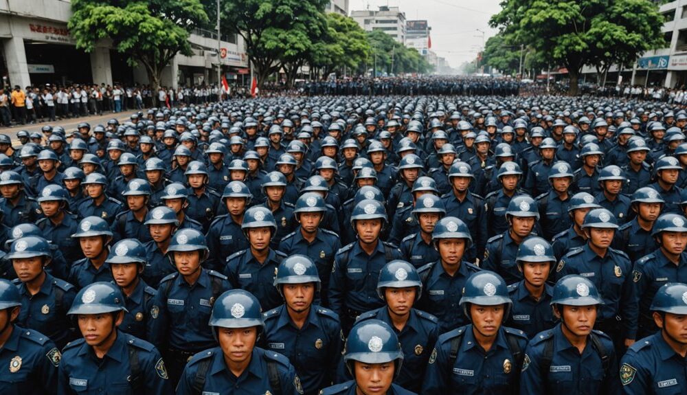 indonesian police secure protests