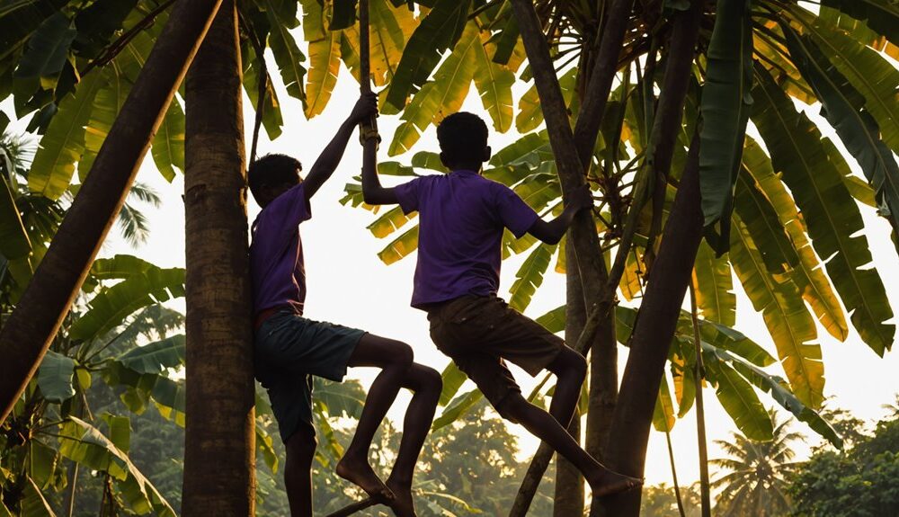 teenager steals bananas boldly