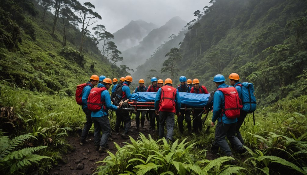 twenty volunteers rescue climber